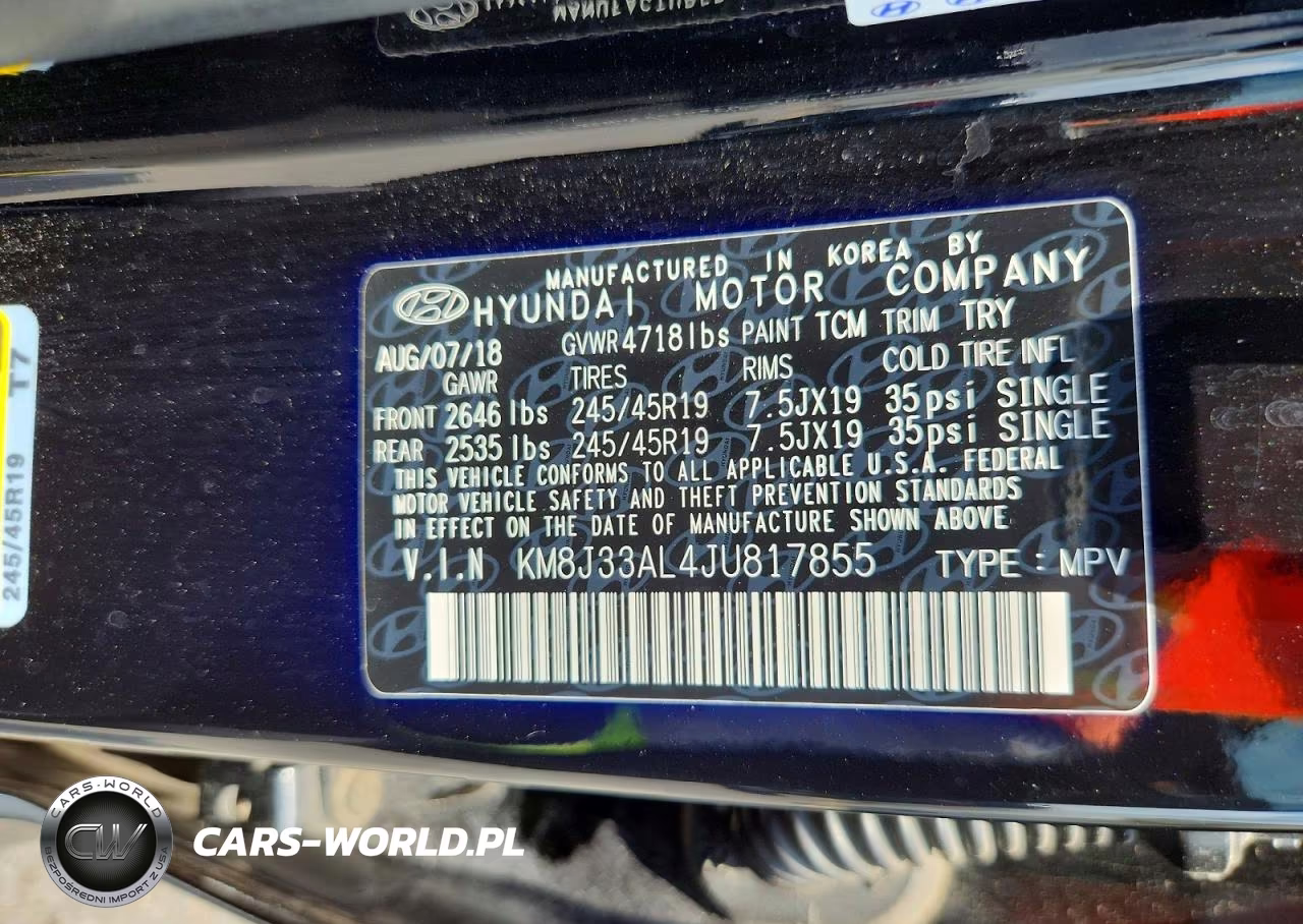 2018 Hyundai Tucson Sport VIN:KM8J33AL4JU817855 - 13