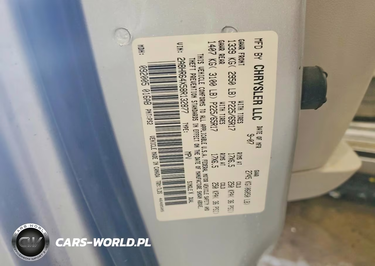 2008 Chrysler Town & Country Limited VIN:2A8HR64X58R132877 - 13