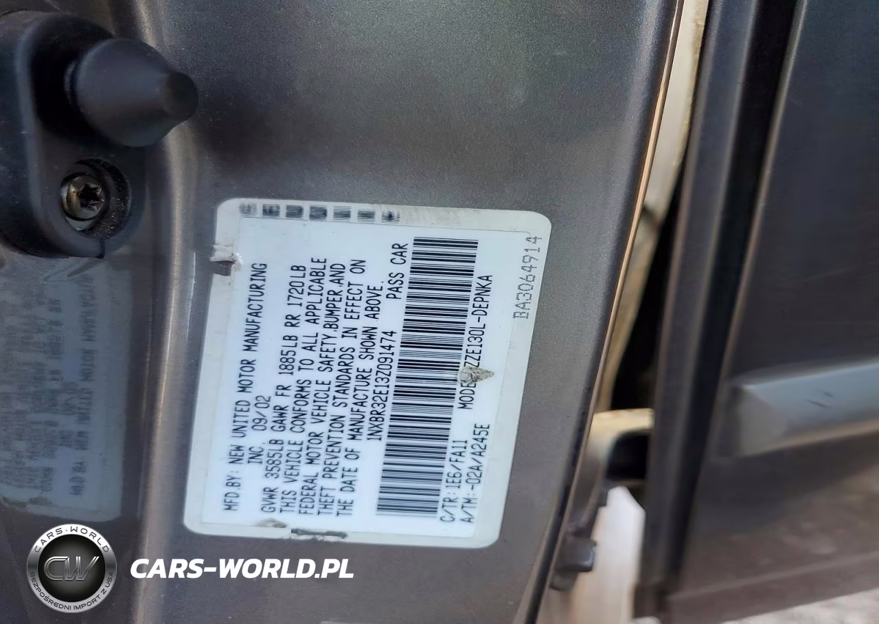 2003 Toyota Corolla Ce VIN:1NXBR32E13Z091474 - 12