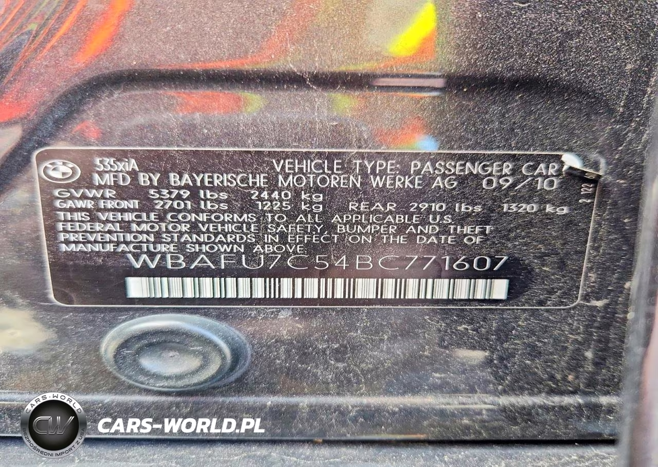 2011 BMW 535 Xi VIN:WBAFU7C54BC771607 - 13
