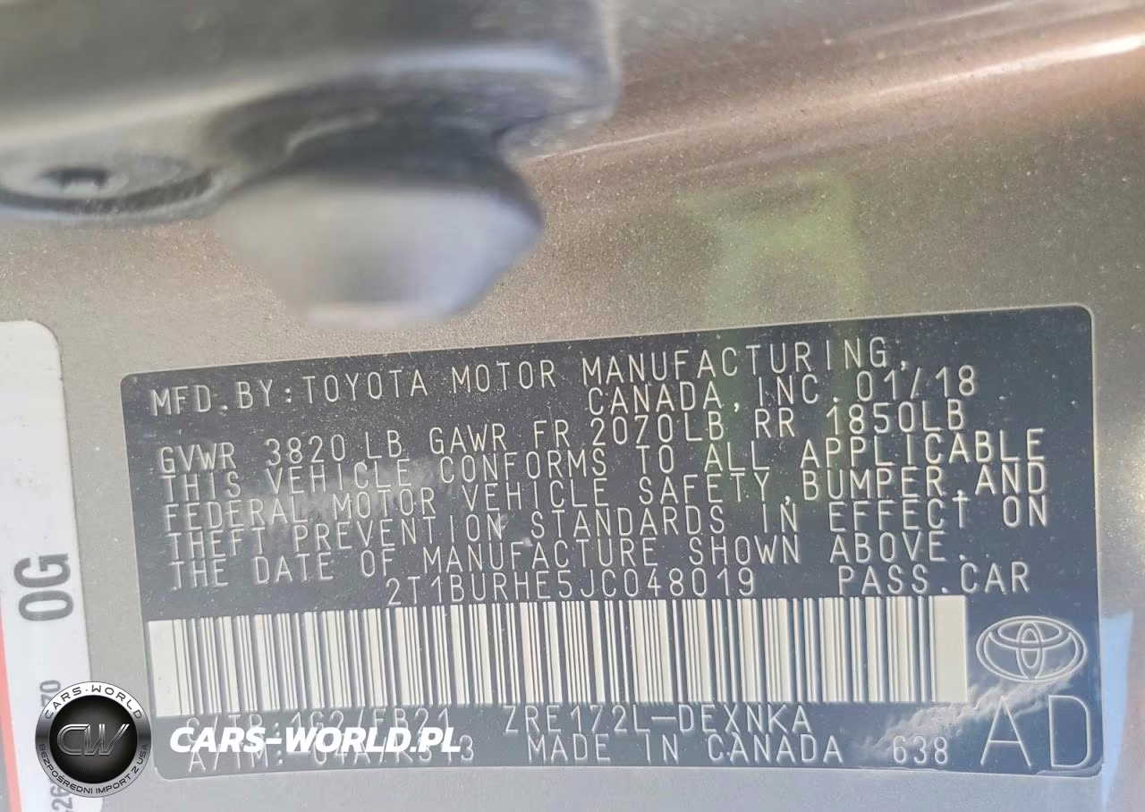 2018 Toyota Corolla Le VIN:2T1BURHE5JC048019 - 12