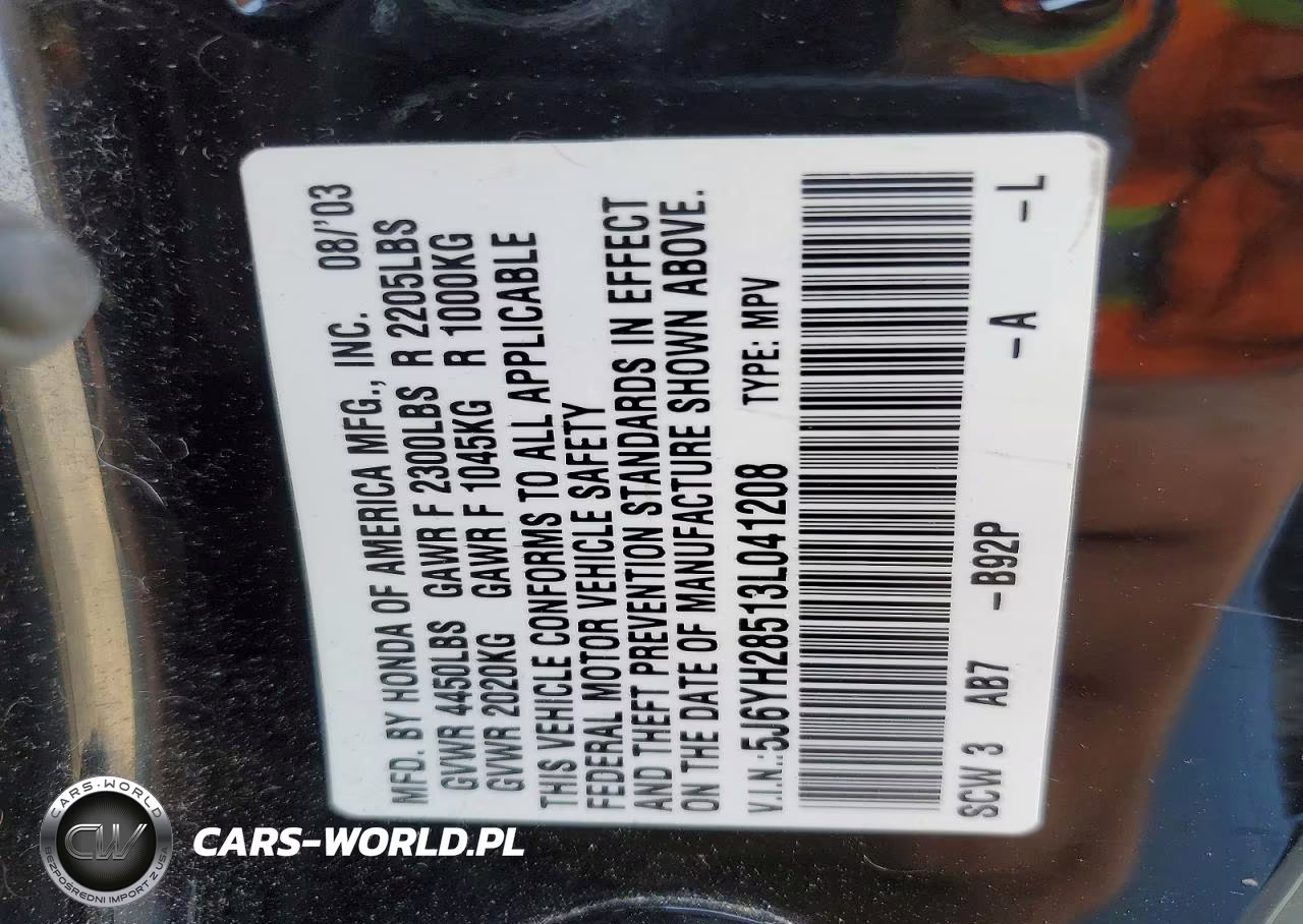 2003 Honda Element Ex VIN:5J6YH28513L041208 - 14
