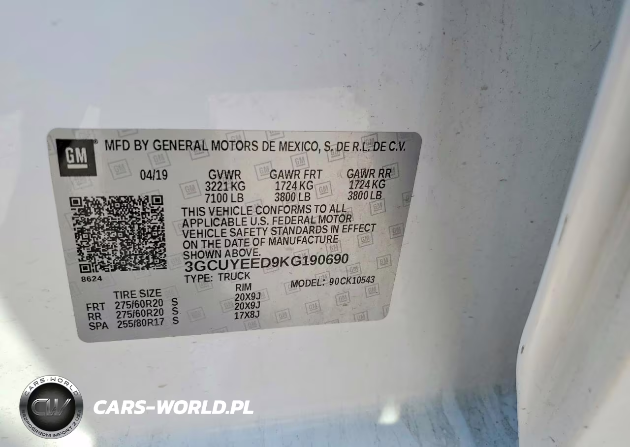 2019 Chevrolet Silverado K1500 Rst VIN:3GCUYEED9KG190690 - 12