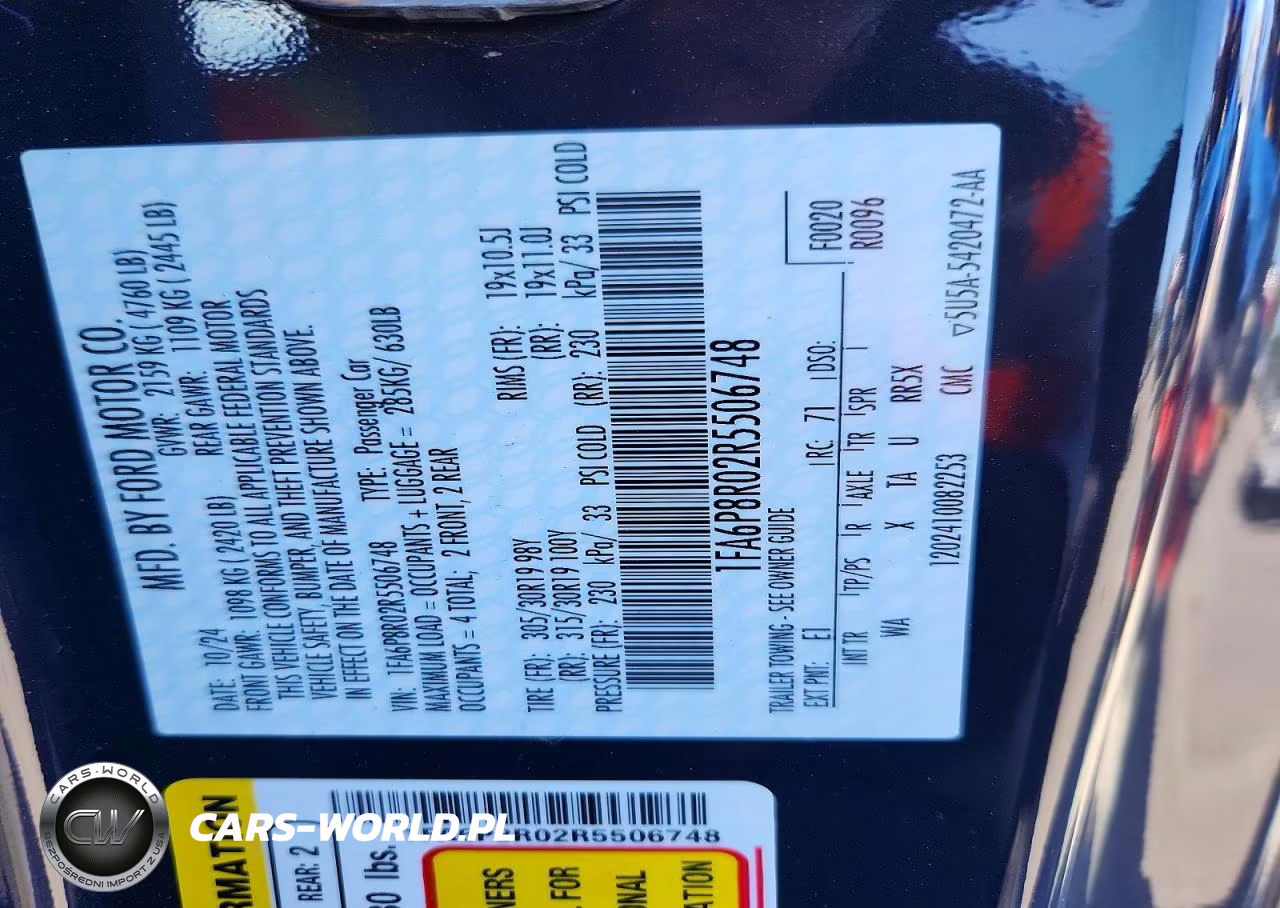 2024 Ford Mustang Dark Horse VIN:1FA6P8R02R5506748 - 13