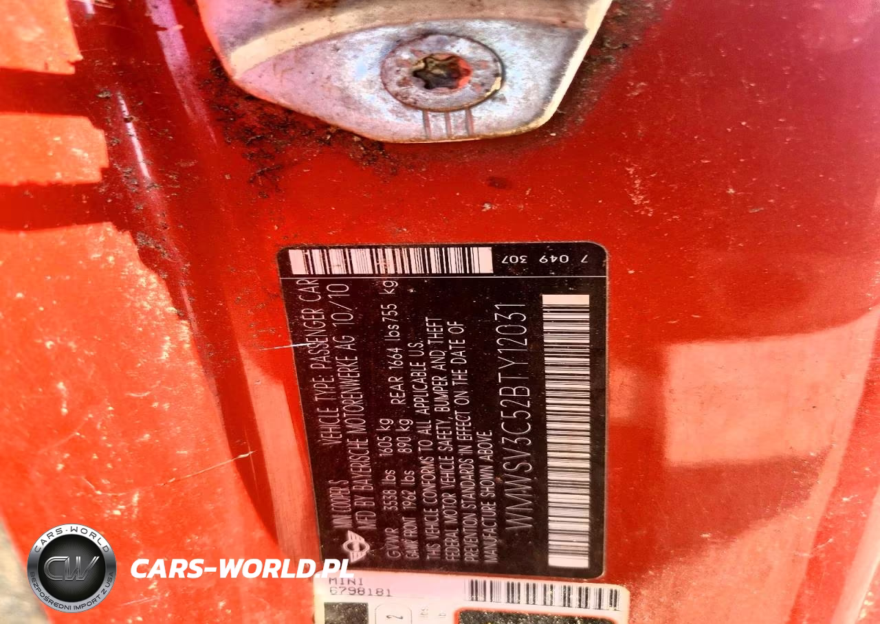 2011 Mini Cooper S VIN:WMWSV3C52BTY12031 - 12
