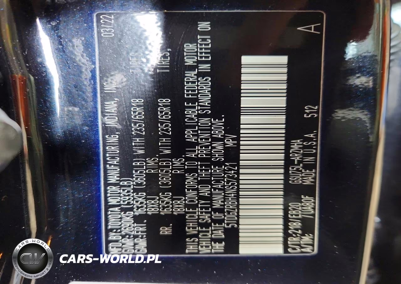 2022 Toyota Highlander Xle VIN:5TDGZRBH4NS573421 - 13