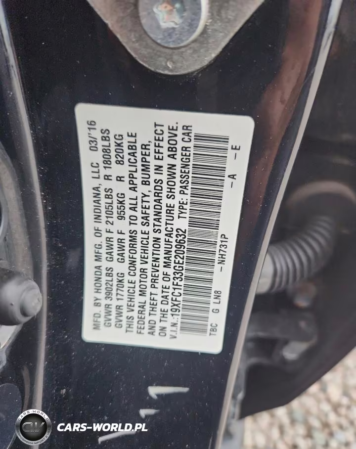 2016 Honda Civic Ex VIN:19XFC1F33GE209632 - 13