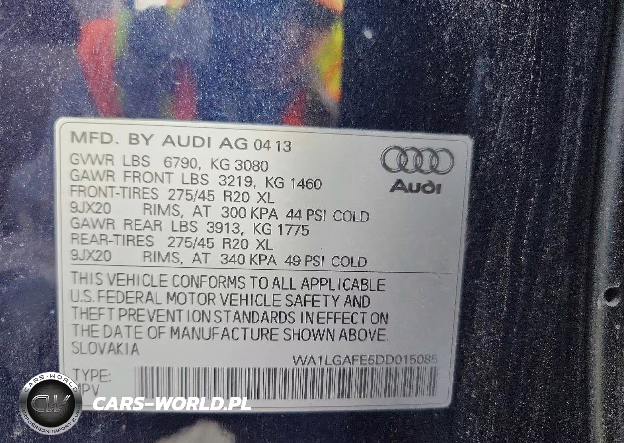 2013 Audi Q7 3.0T Premium VIN:WA1LGAFE5DD015085 - 13