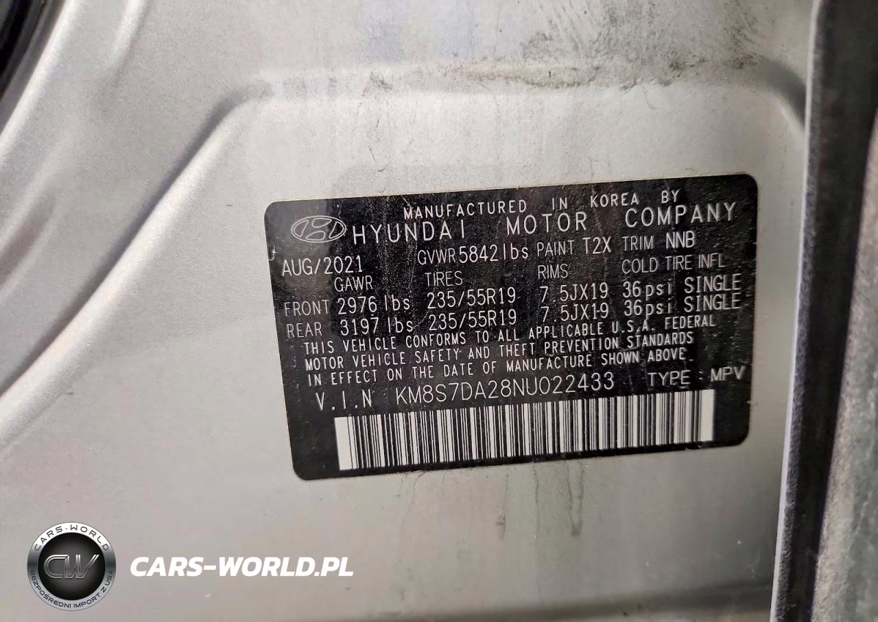 2022 Hyundai Santa Fe Limited VIN:KM8S7DA28NU022433 - 13