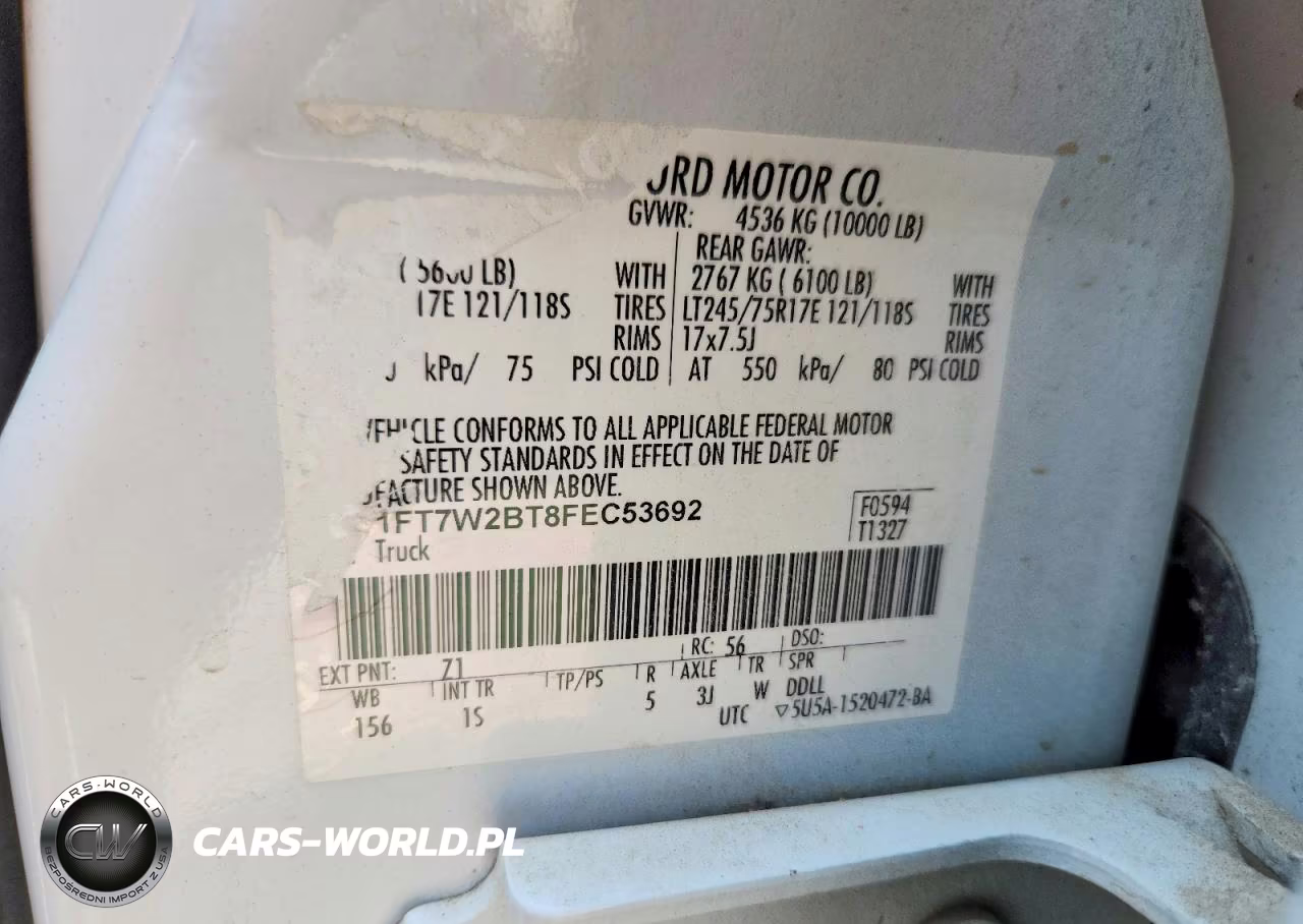 2015 Ford F250 Super Duty VIN:1FT7W2BT8FEC53692 - 12