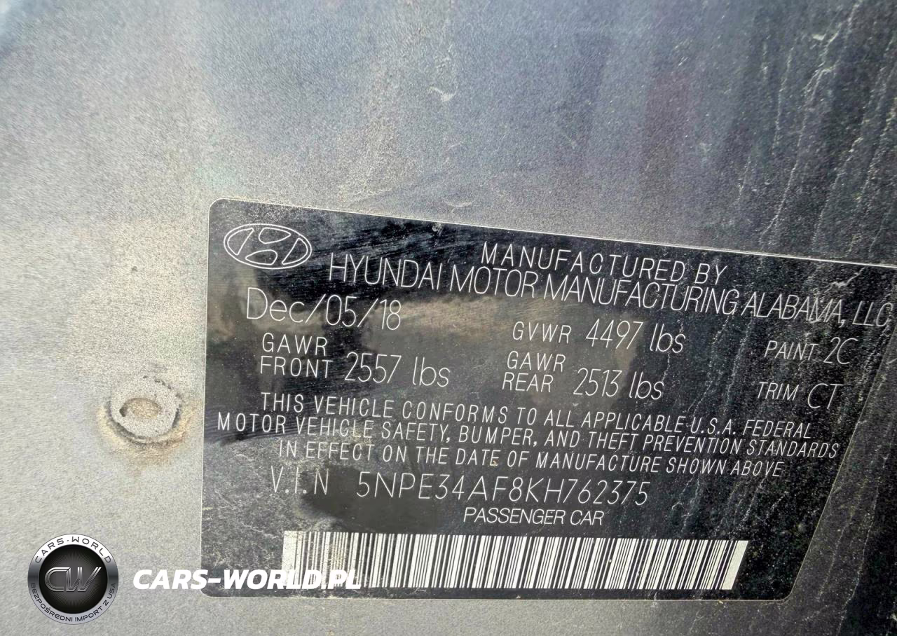 2019 Hyundai Sonata Limited VIN:5NPE34AF8KH762375 - 10