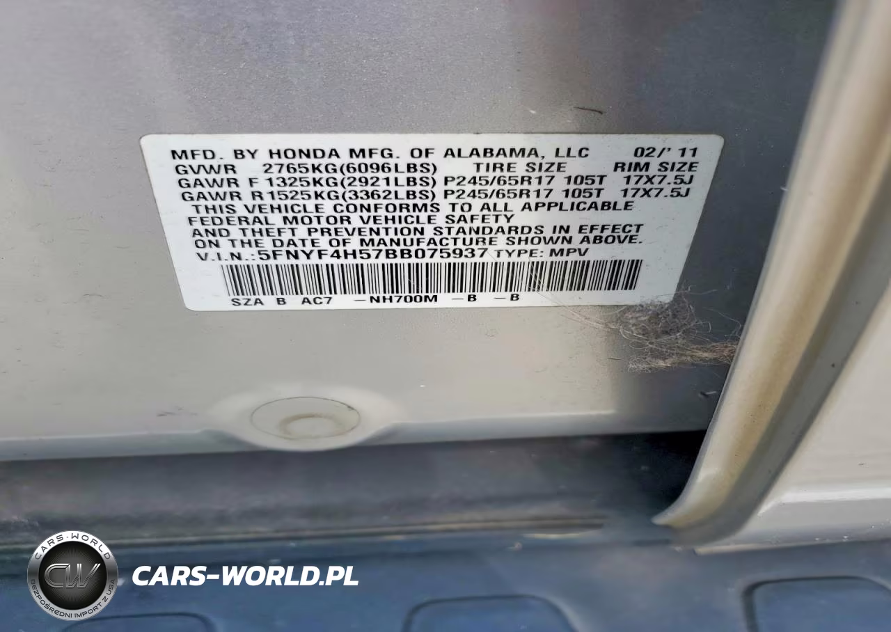 2011 Honda Pilot Exl VIN:5FNYF4H57BB075937 - 13