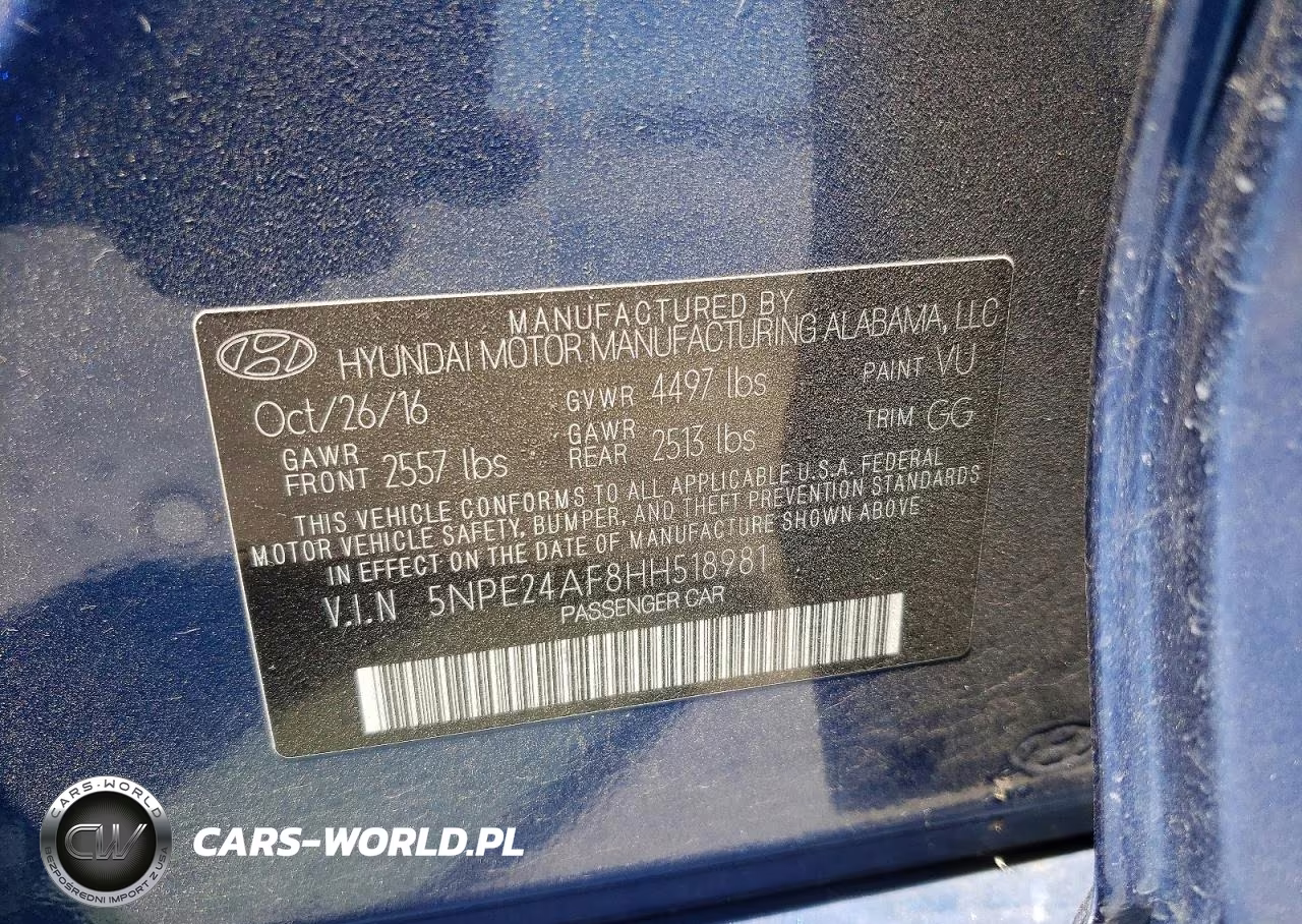 2017 Hyundai Sonata Se VIN:5NPE24AF8HH518981 - 12