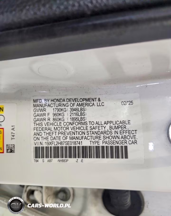 2025 Honda Civic Sport VIN:19XFL2H87SE018741 - 12