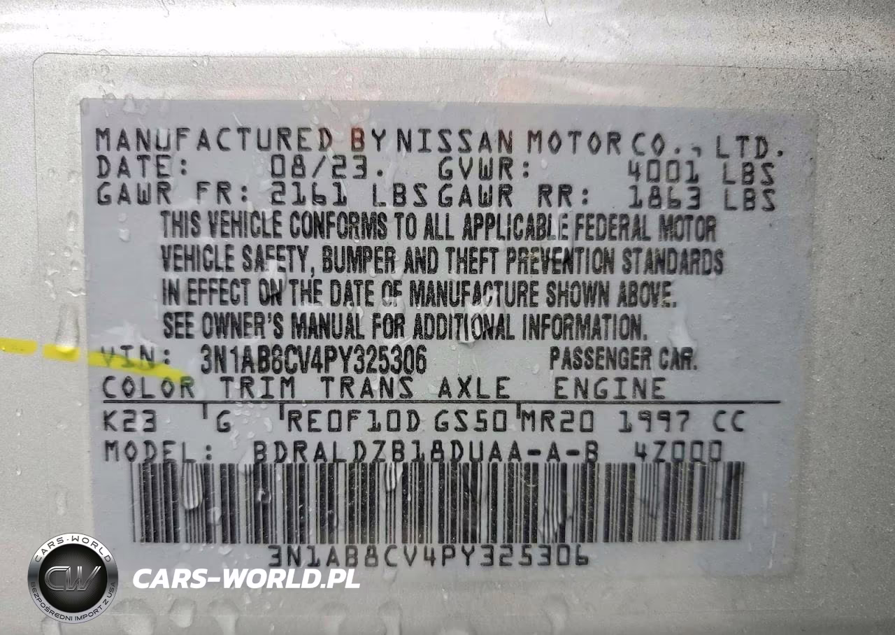2023 Nissan Sentra Sv VIN:3N1AB8CV4PY325306 - 13