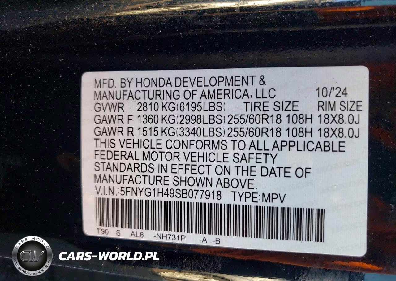 2025 Honda Pilot Exl VIN:5FNYG1H49SB077918 - 13