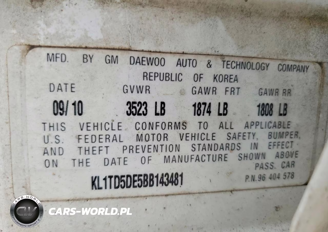 2011 Chevrolet Aveo Ls VIN:KL1TD5DE5BB143481 - 12