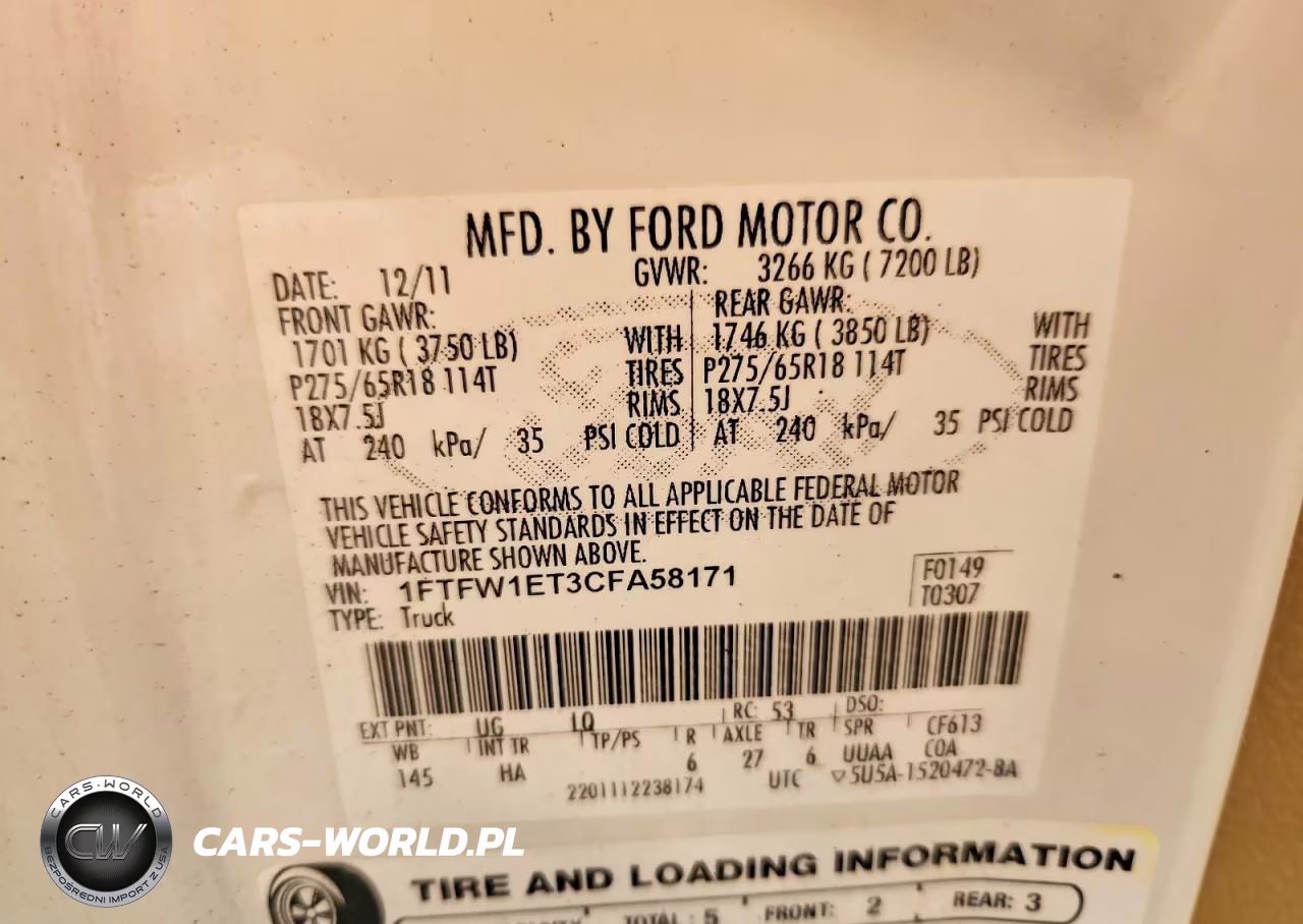 2012 Ford F150 Supercrew VIN:1FTFW1ET3CFA58171 - 12