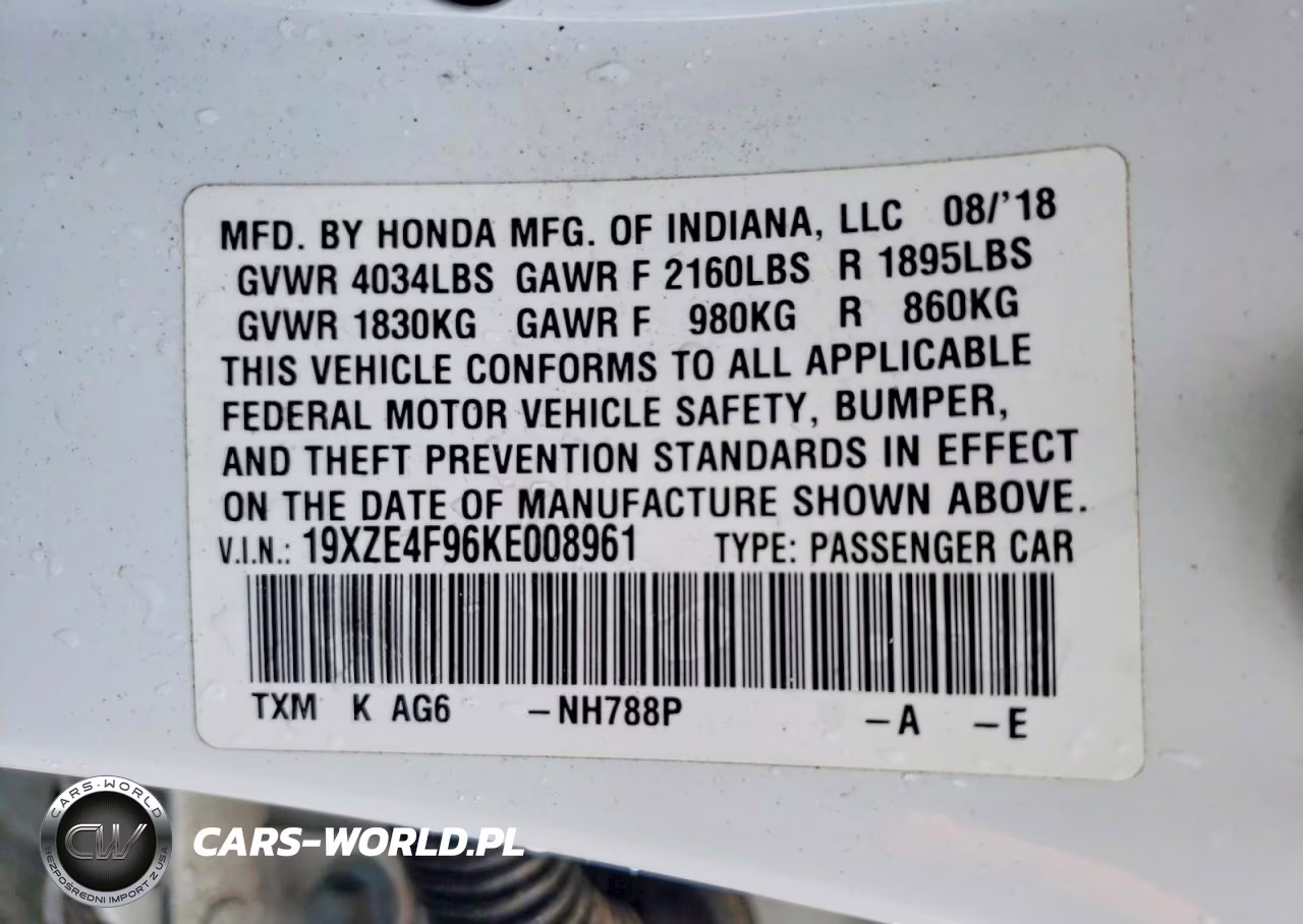 2019 Honda Insight Touring VIN:19XZE4F96KE008961 - 12