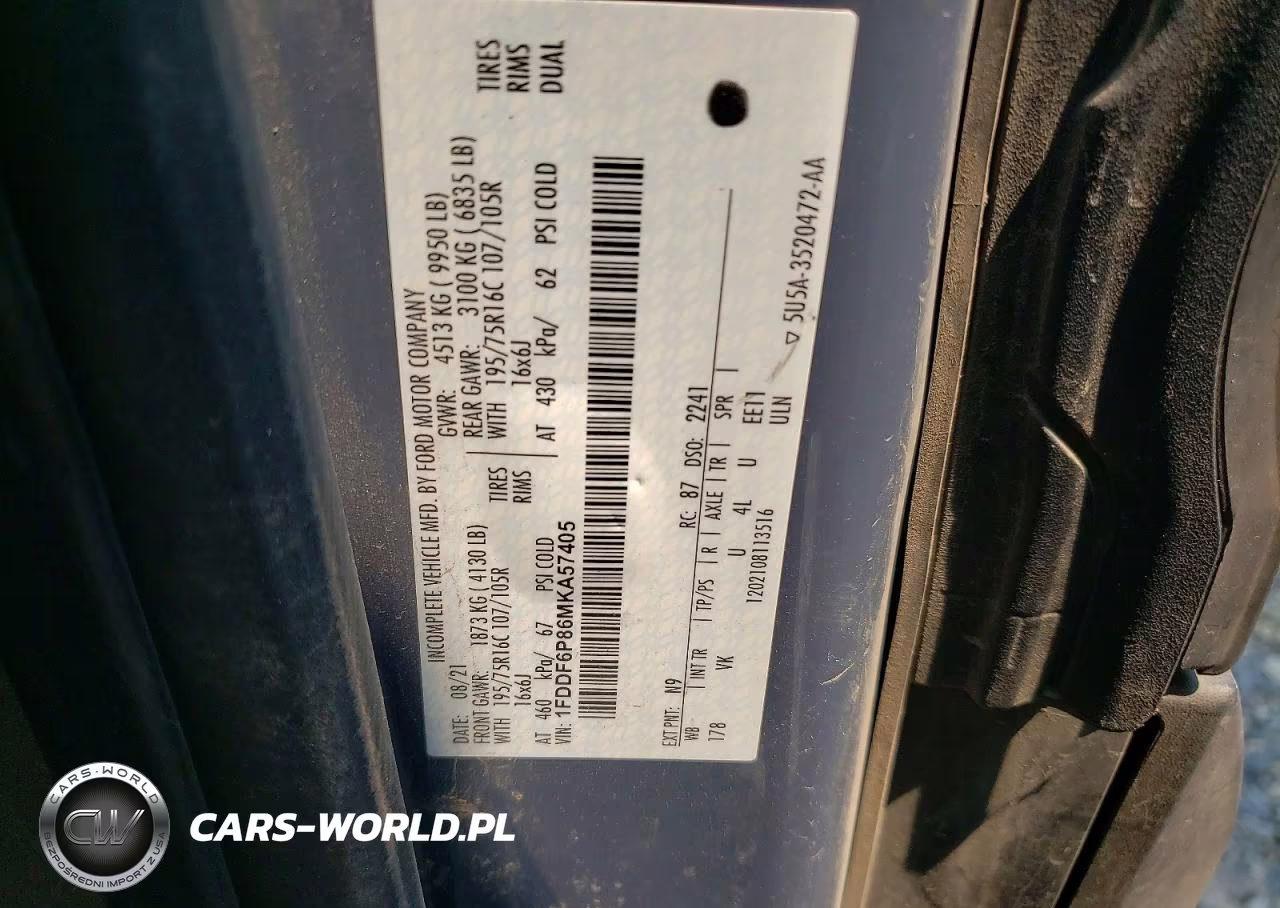 2021 Ford Transit Delivery Truck VIN:1FDDF6P86MKA57405 - 14