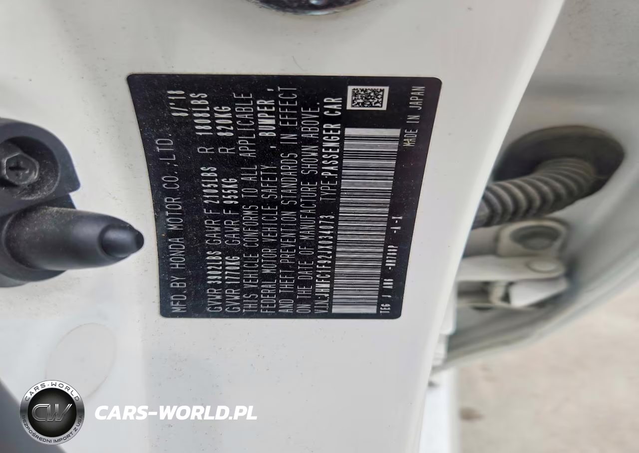 2018 Honda Civic Touring VIN:JHMFC1F92JX034073 - 12