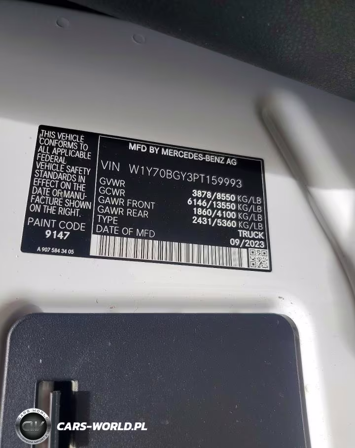 2023 Mercedes-Benz Sprinter 1500 Delivery Van VIN:W1Y70BGY3PT159993 - 13