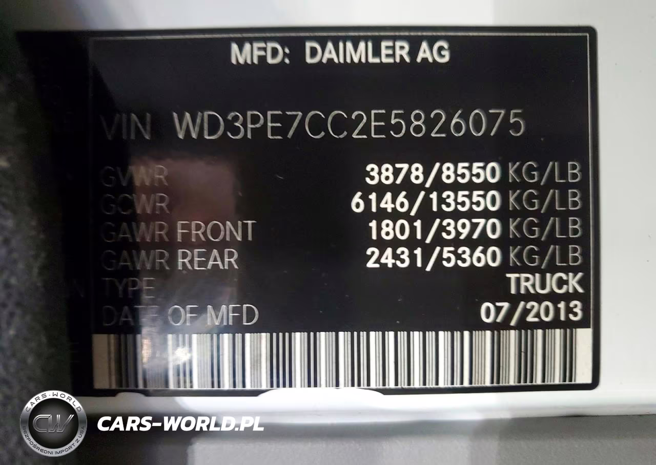 2014 Mercedes-Benz Sprinter 2500 VIN:WD3PE7CC2E5826075 - 13