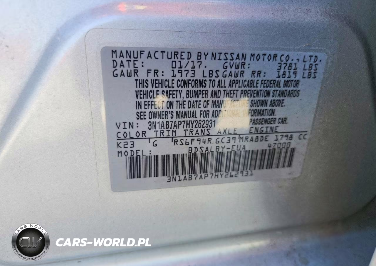 2017 Nissan Sentra S VIN:3N1AB7AP7HY262931 - 12