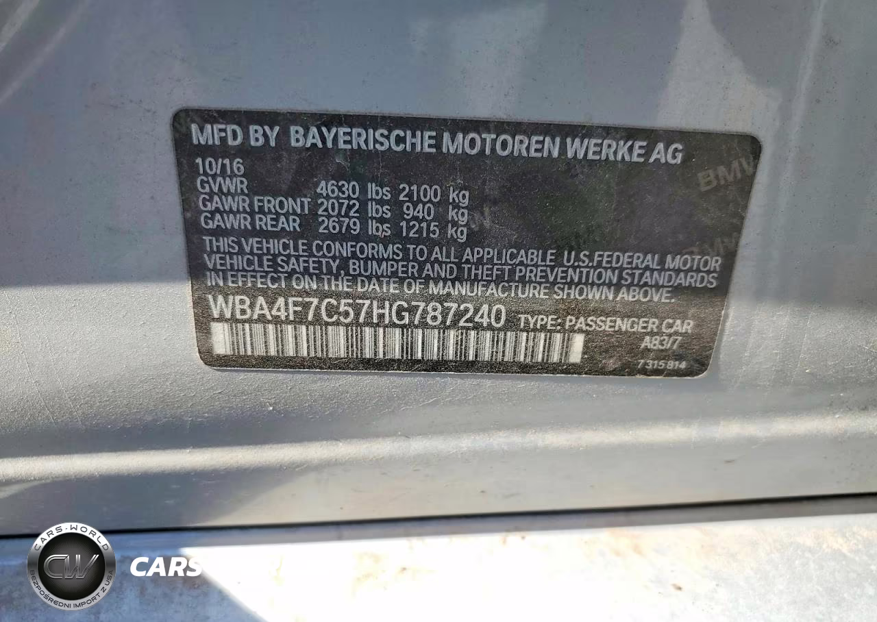 2017 BMW 430I Gran Coupe VIN:WBA4F7C57HG787240 - 12