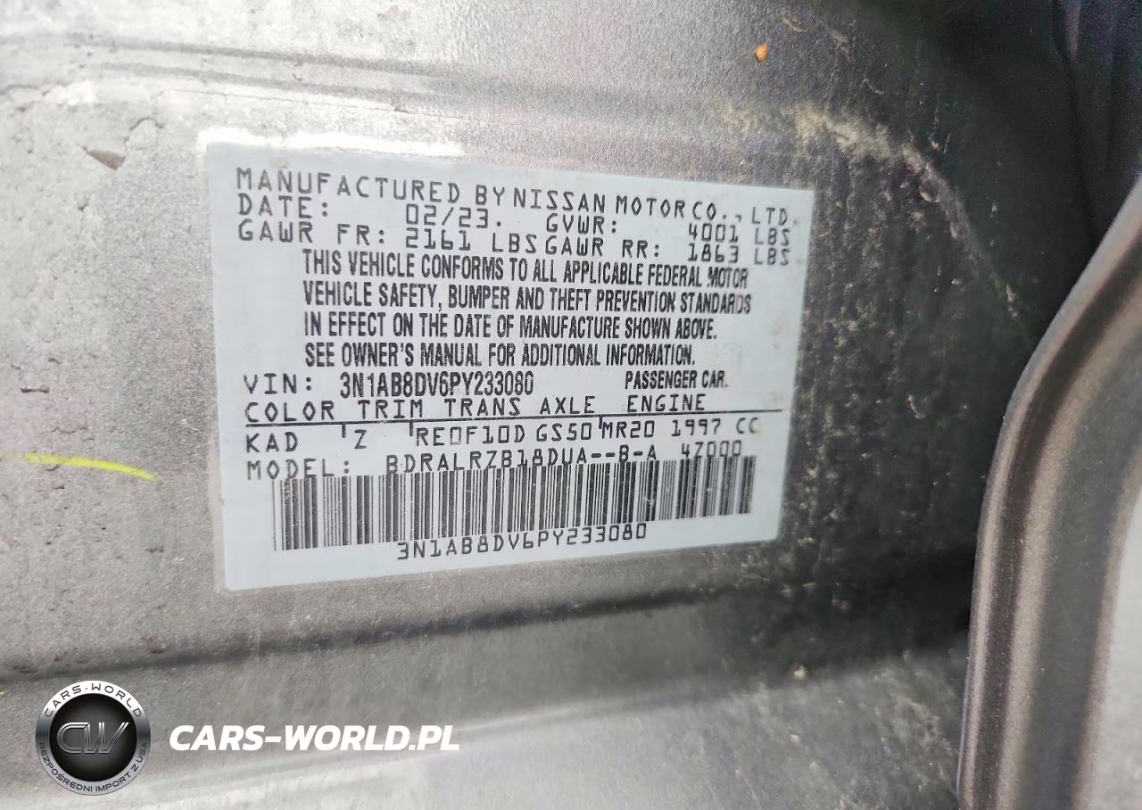 2023 Nissan Sentra Sr VIN:3N1AB8DV6PY233080 - 12