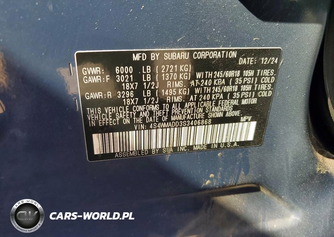 2025 Subaru Ascent Premium VIN:4S4WMADD3S3406868 - 13