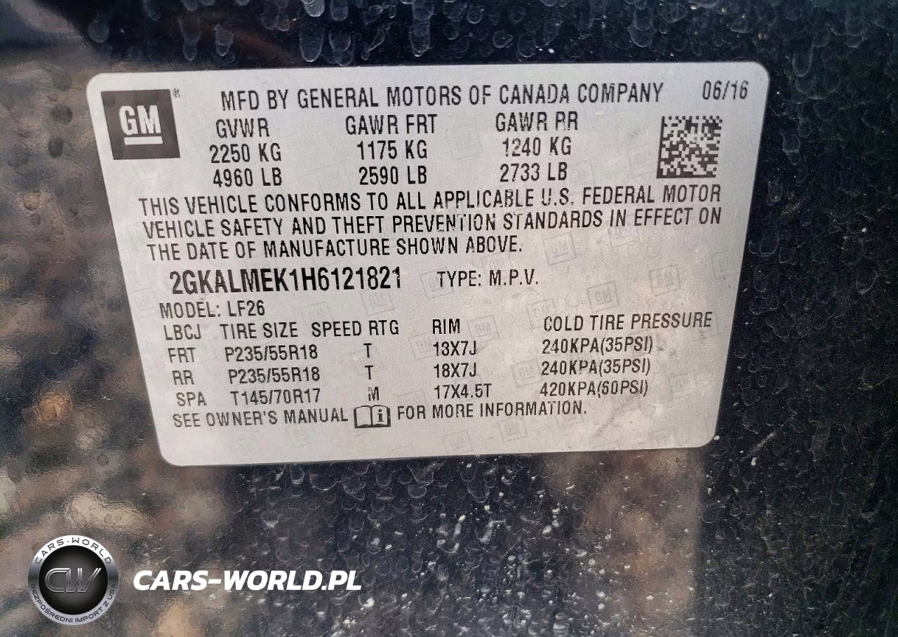 2017 GMC Terrain Sle VIN:2GKALMEK1H6121821 - 12