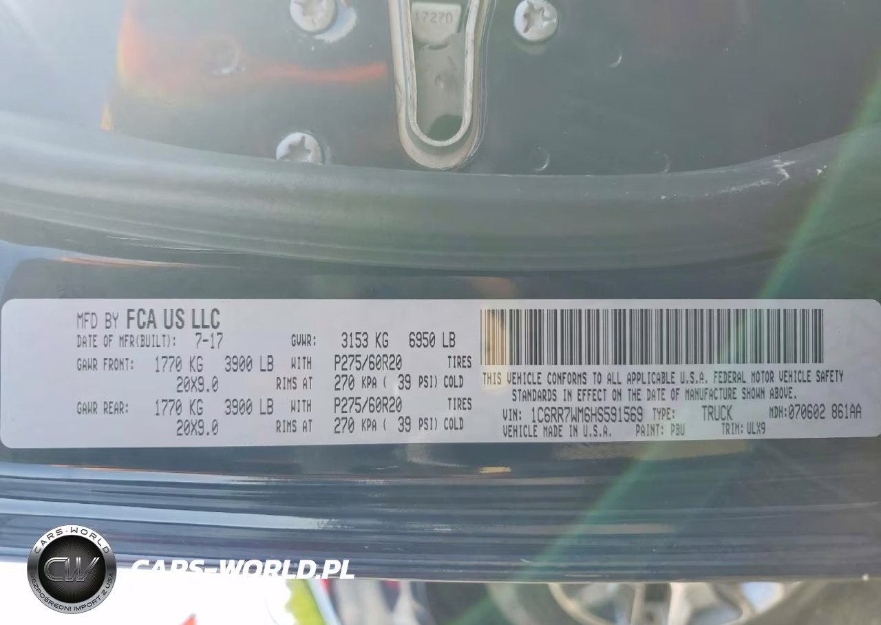 2017 Ram 1500 Longhorn VIN:1C6RR7WM6HS591569 - 12