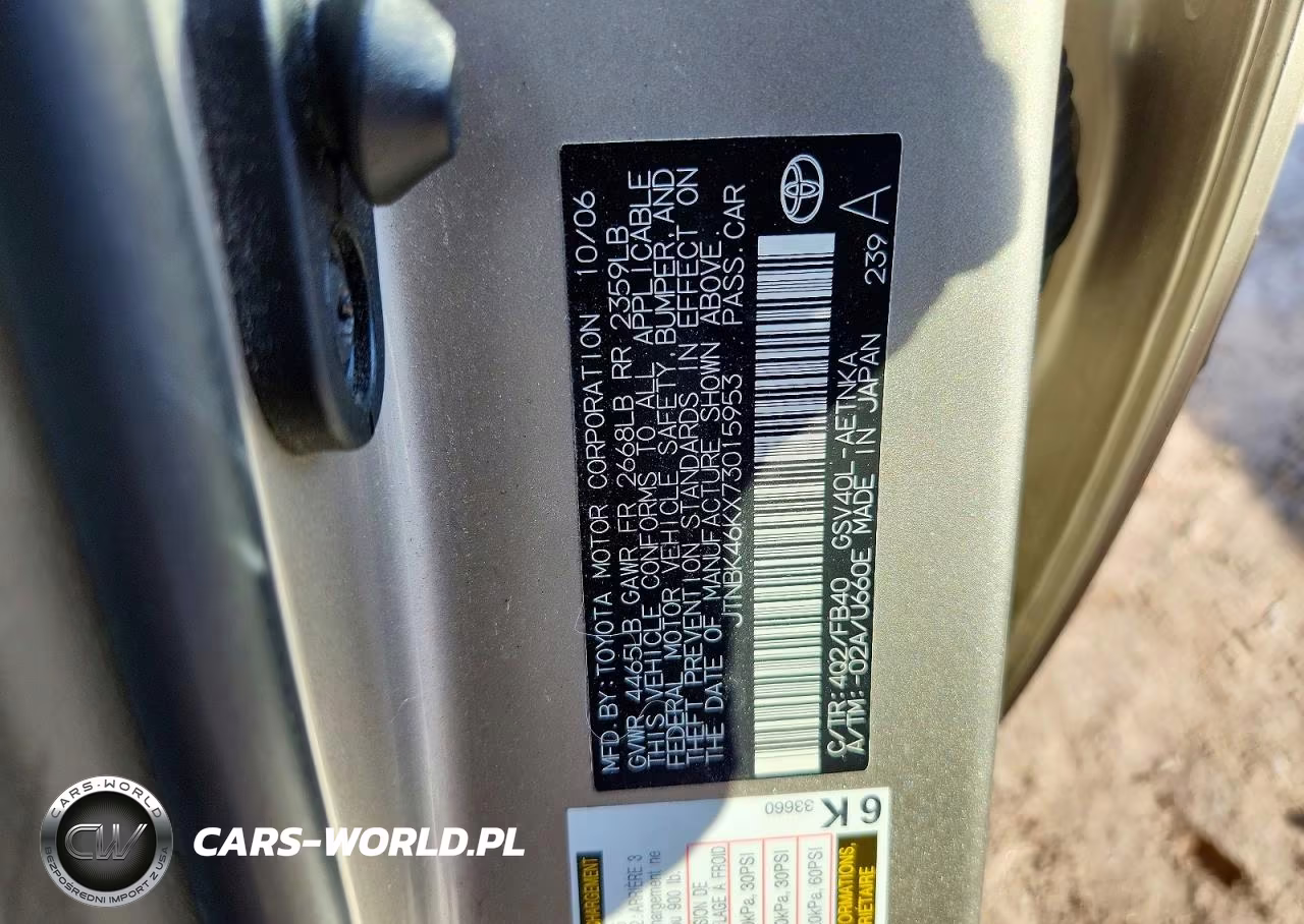2007 Toyota Camry Le V6 VIN:JTNBK46KX73015953 - 12
