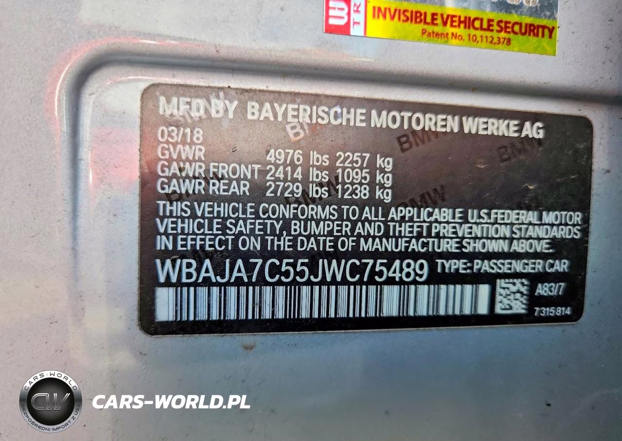 2018 BMW 530 Xi VIN:WBAJA7C55JWC75489 - 12