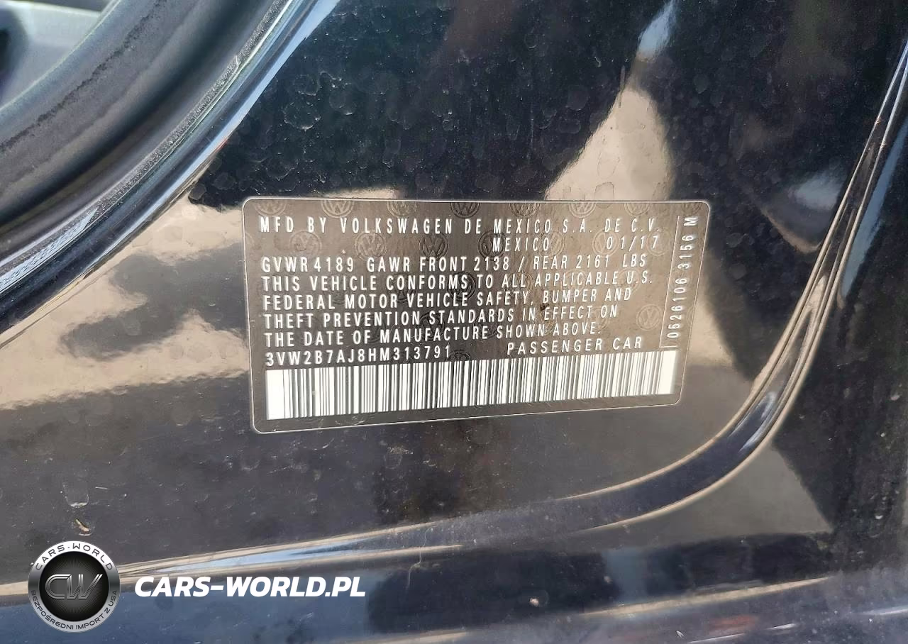 2017 Volkswagen Jetta S VIN:3VW2B7AJ8HM313791 - 12