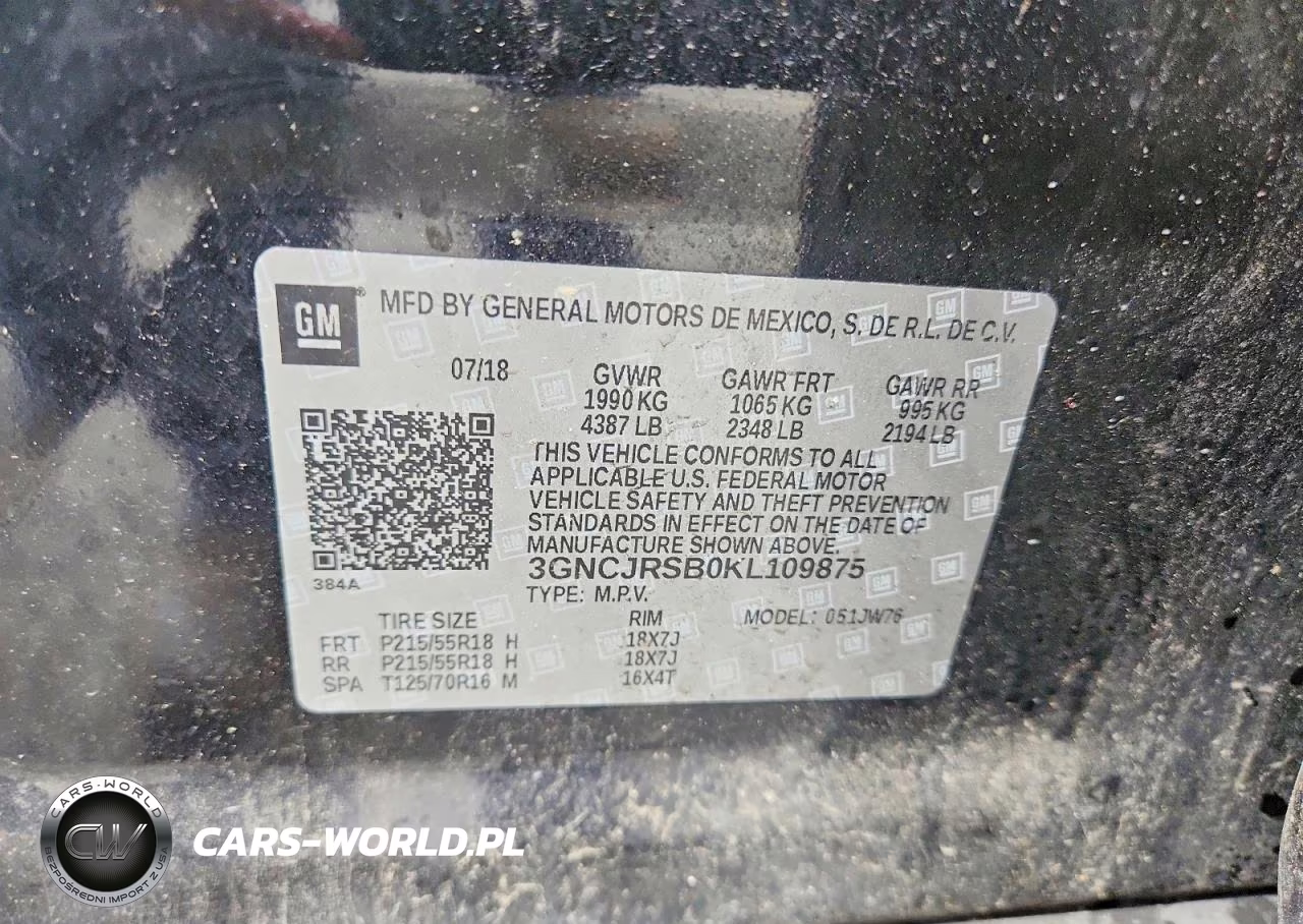 2019 Chevrolet Trax Premier VIN:3GNCJRSB0KL109875 - 13