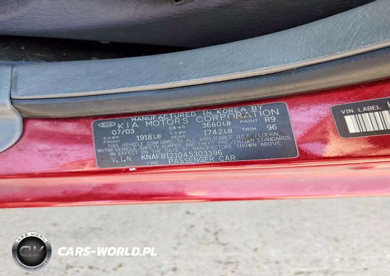 2004 Kia Spectra Base VIN:KNAFB121045303396 - 12
