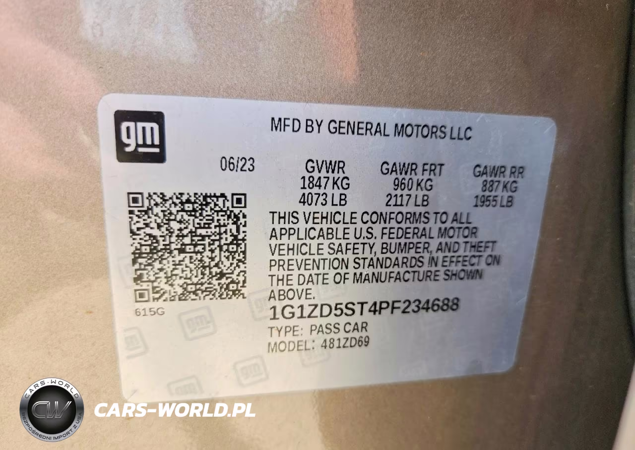 2023 Chevrolet Malibu Lt VIN:1G1ZD5ST4PF234688 - 12