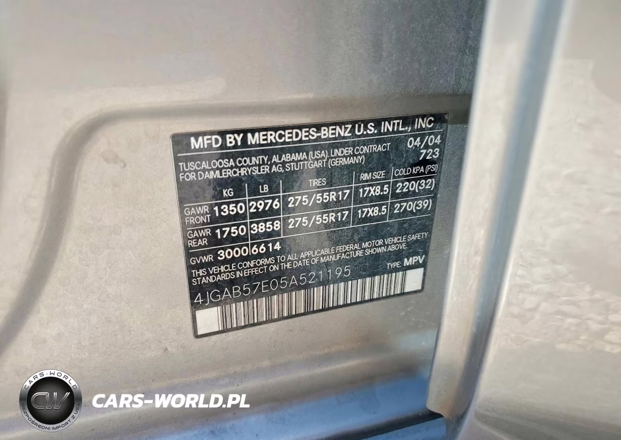 2005 Mercedes-Benz Ml 350 VIN:4JGAB57E05A521195 - 13