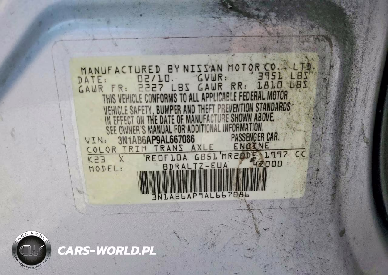 2010 Nissan Sentra 2.0 VIN:3N1AB6AP9AL667086 - 12