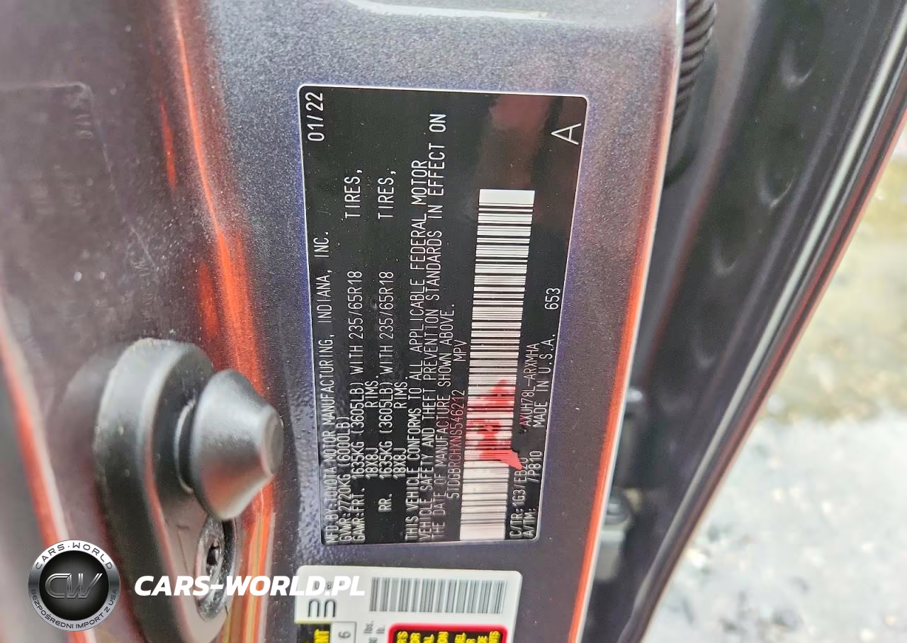 2022 Toyota Highlander Hybrid Xle VIN:5TDGBRCHXNS546212 - 13