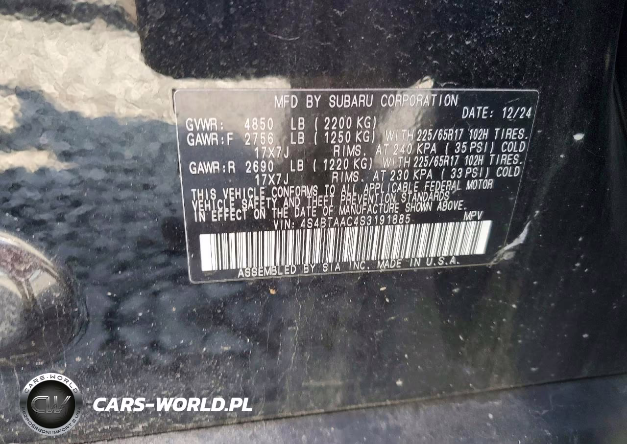 2025 Subaru Outback VIN:4S4BTAAC4S3191885 - 13