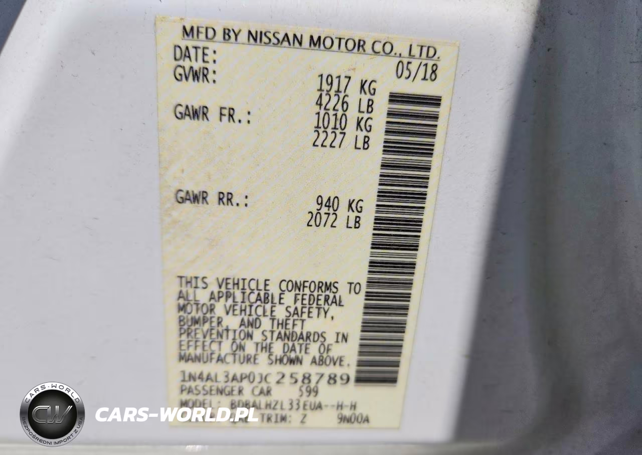 2018 Nissan Altima 2.5 Sr VIN:1N4AL3AP0JC258789 - 12