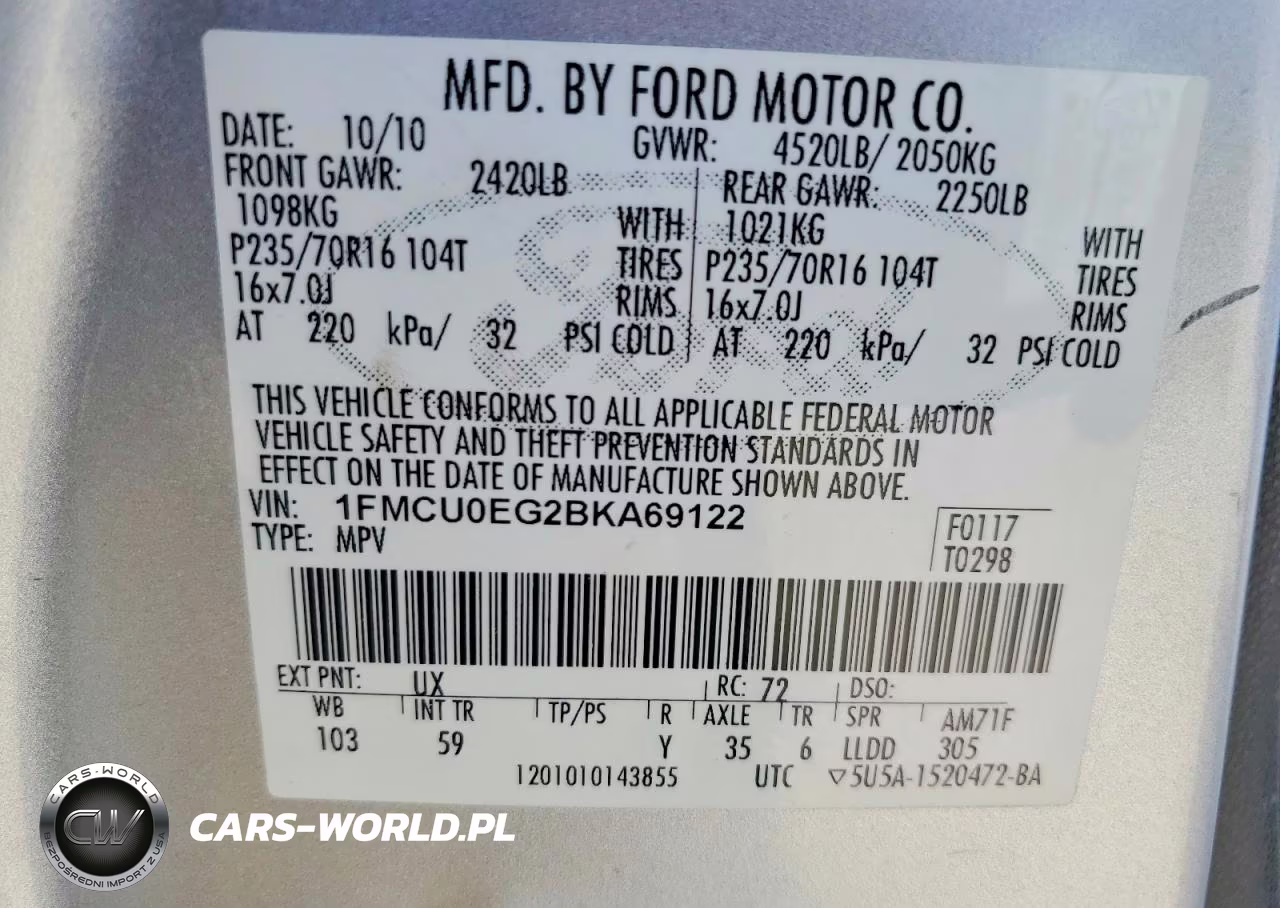 2011 Ford Escape Limited VIN:1FMCU0EG2BKA69122 - 13