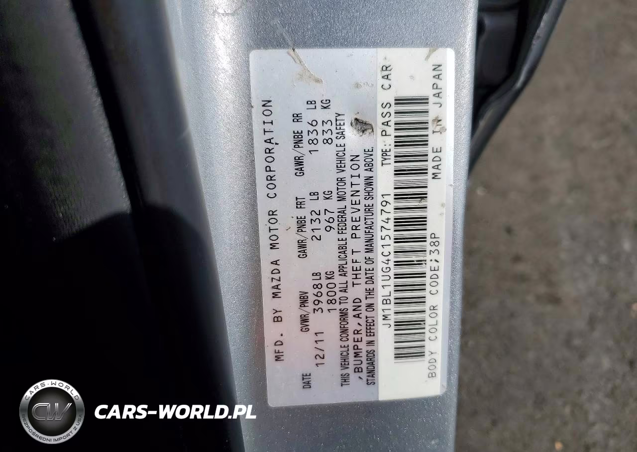 2012 Mazda 3 I VIN:JM1BL1UG4C1574791 - 12