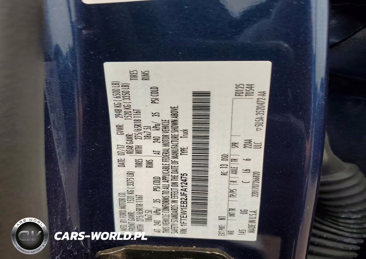 2018 Ford F150 Supercrew VIN:1FTEW1EB2JFA12475 - 12