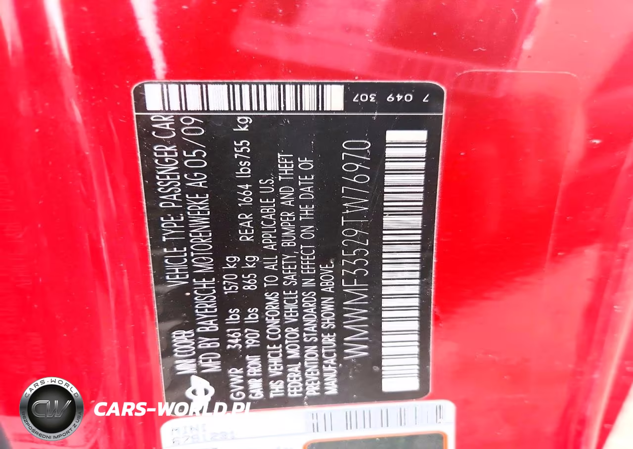 2009 Mini Cooper VIN:WMWMF33529TW76970 - 12