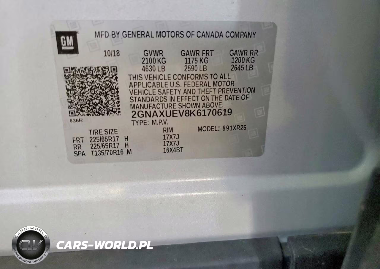 2019 Chevrolet Equinox Lt VIN:2GNAXUEV8K6170619 - 13