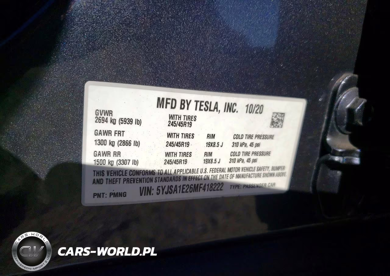 2021 Tesla Model S VIN:5YJSA1E26MF418222 - 13